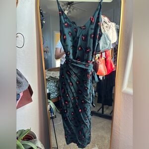 Green leopard print Wrap dress